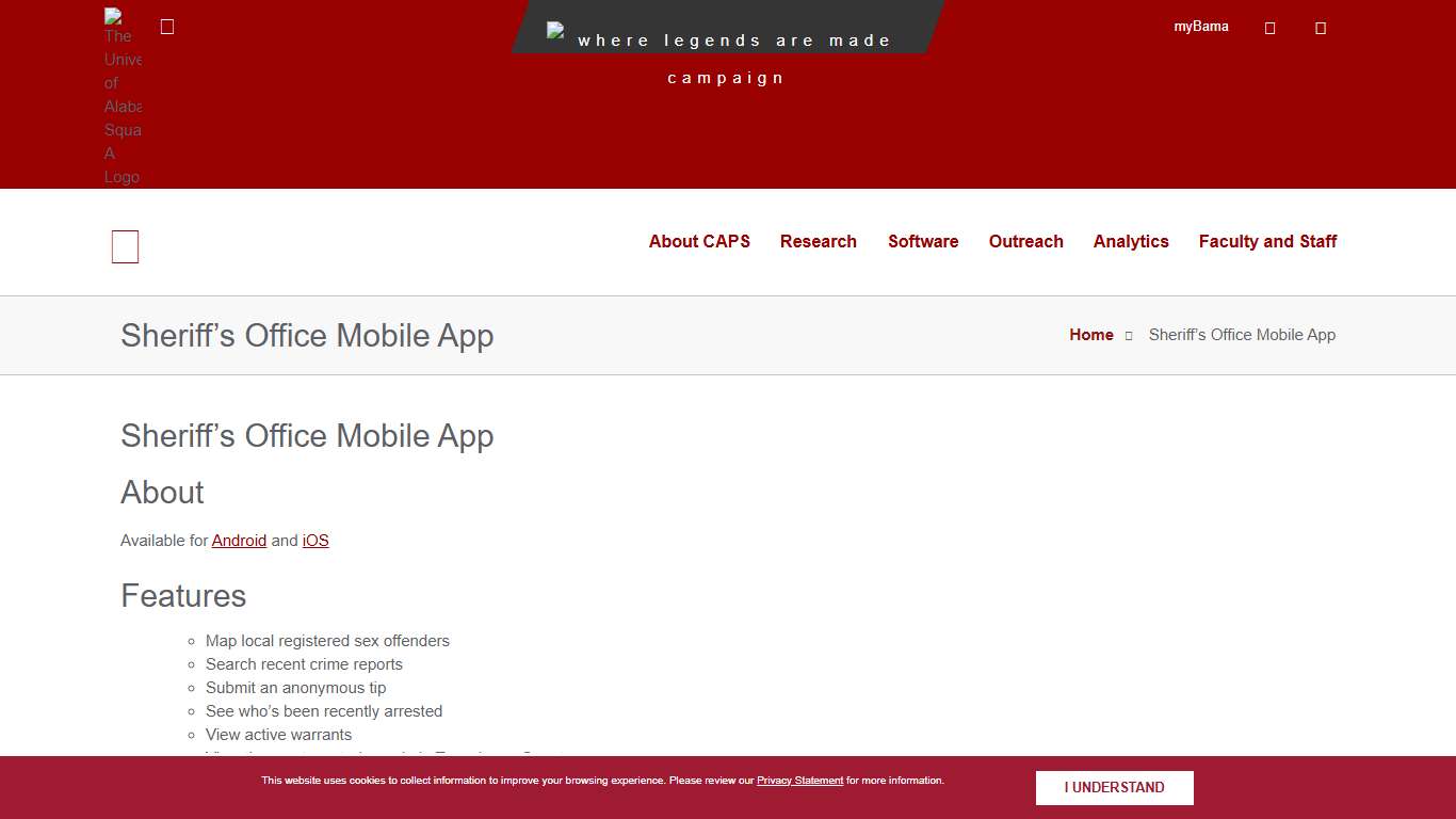 Sheriff’s Office Mobile App – The Center for Advanced Public Safety | The University of Alabama