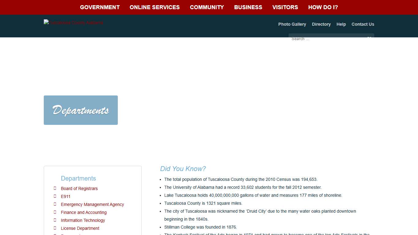 Departments - Tuscaloosa County Alabama